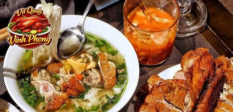 menu đa dạng món ăn từ vịt quay như phở vịt và món ăn kèm