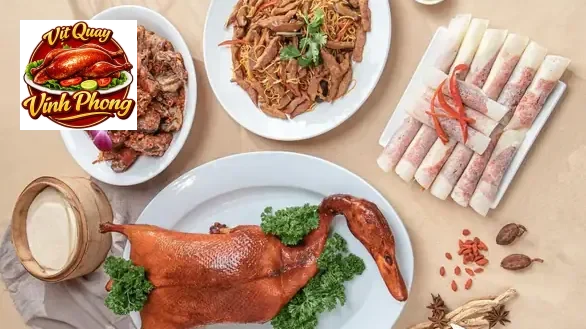 Các món ăn chế biến từ vịt quay Bắc Kinh trình bày đẹp mắt