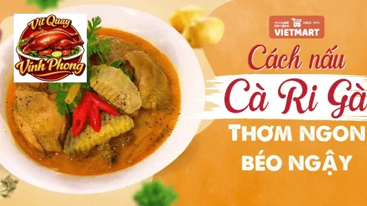 Nguyên liệu nấu cà ri vịt gà gồm thịt vịt, thịt gà, khoai lang và bột cà ri