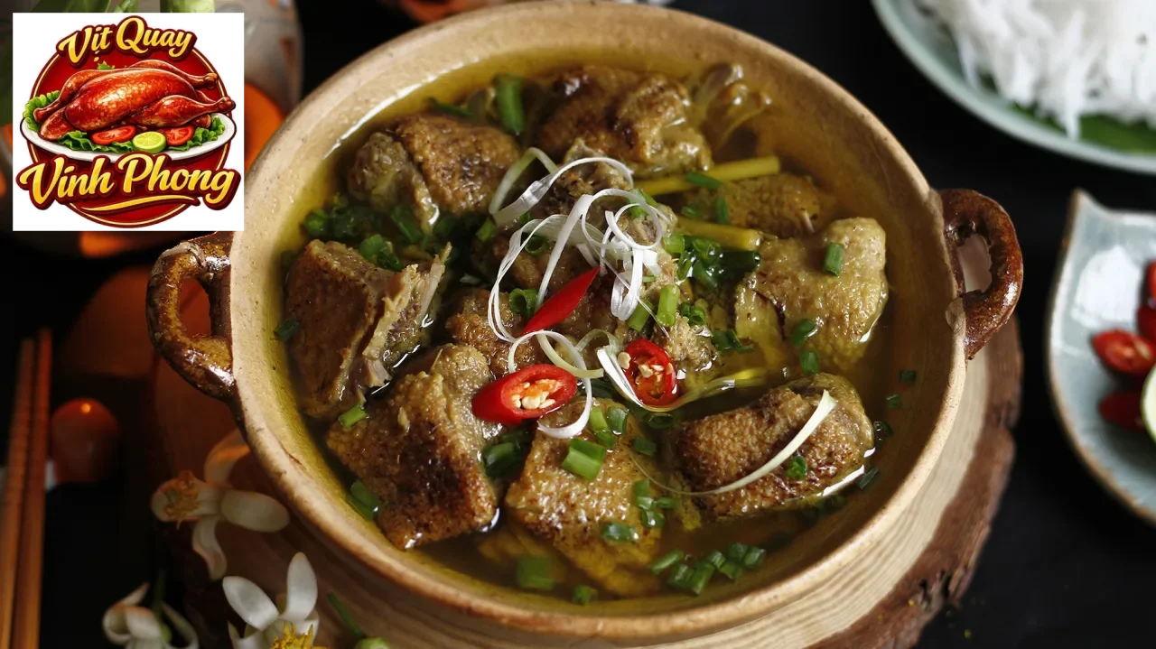 Thành phẩm vịt om dứa thơm mềm với nước sốt sánh mịn hấp dẫn