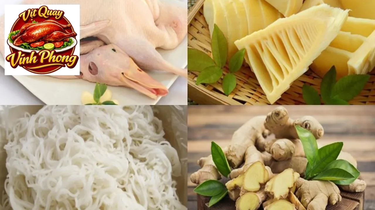 Tô bún măng vịt được trình bày đẹp mắt với thịt vịt và rau ăn kèm